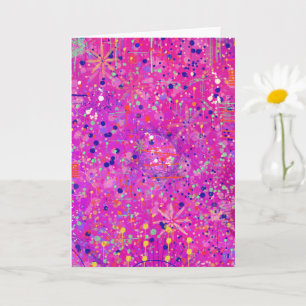 Magenta Jubileum Abstracte Print  Kaart
