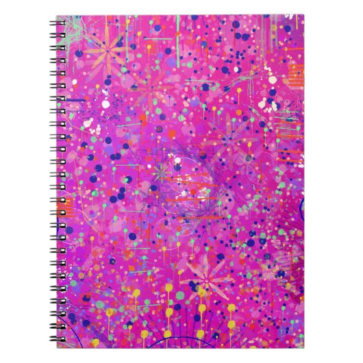 Magenta Jubileum Abstracte Print Notitieboek (Voorkant)