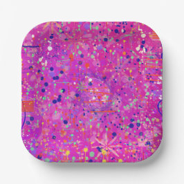 Magenta Jubileum Abstracte Print Papieren Bordje
