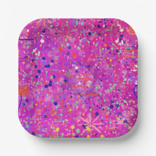 Magenta Jubileum Abstracte Print Papieren Bordje
