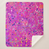 Magenta Jubileum Abstracte Print Sherpa Deken (Voorkant)