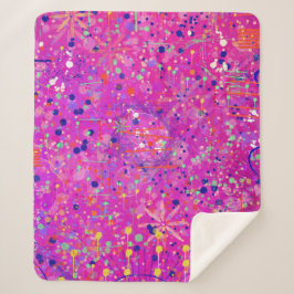 Magenta Jubileum Abstracte Print Sherpa Deken