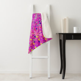 Magenta Jubileum Abstracte Print Sherpa Deken