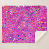 Magenta Jubileum Abstracte Print Sherpa Deken (Voorkant (horizontaal))