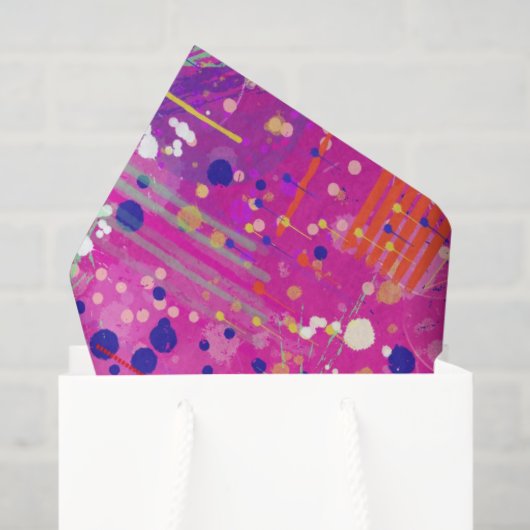 Magenta Jubileum Abstracte Print Tissuepapier (Cadeauzakje)