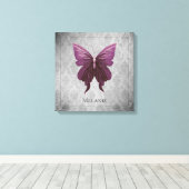 Magenta Juweelvlinder Canvas Afdruk (Insitu (Houten vloer))