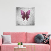 Magenta Juweelvlinder Canvas Afdruk (Insitu (Woonkamer))