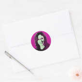 Magenta Kamala Harris Pop Art Ronde Sticker (Envelop)