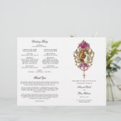 Magenta Katholiek Huwelijksmis Ceremonieboekje (Staand voorkant)