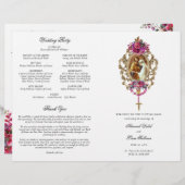 Magenta Katholiek Huwelijksmis Ceremonieboekje (Voorkant / Achterkant)