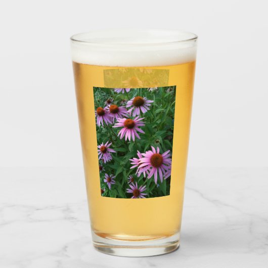 Magenta Kegelbloem Glazen Beker (Voorkant gevuld)