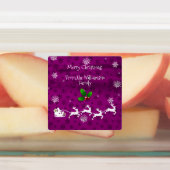Magenta Kerstman's slee en rendier baklabel Labels (Aangebracht)