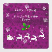 Magenta Kerstman's slee en rendier baklabel Labels (Design 1)