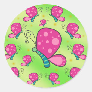 Magenta Kleur Vlinder Stickers