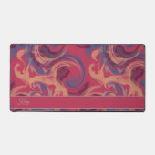 Magenta & Kleurrijke Swirling Waterverf Custom Bureaumat (Voorkant)
