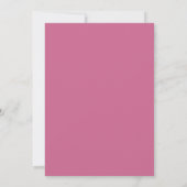 Magenta Koraal Geschilderde Bruiloft Kaart (Achterkant)