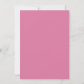 Magenta Koraalbloemblad Bruiloft Kaart (Achterkant)