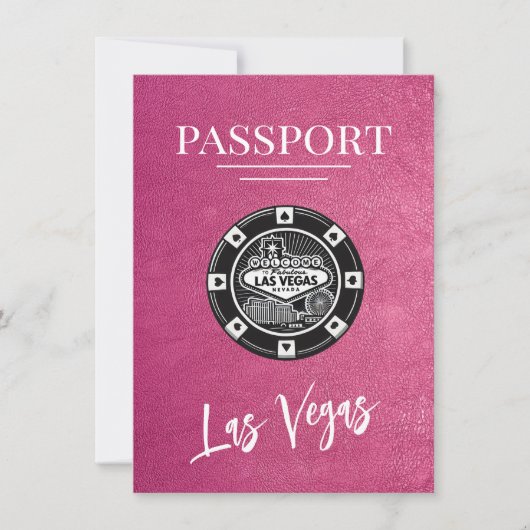 Magenta Las Vegas Passport Bewaar de datum Save The Date (Voorkant)