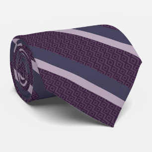 Magenta lavendelstrepen op mauve diamantpatroon stropdas