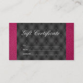 Magenta Leather | Zwarte opvulling Kortingskaartje (Achterkant)