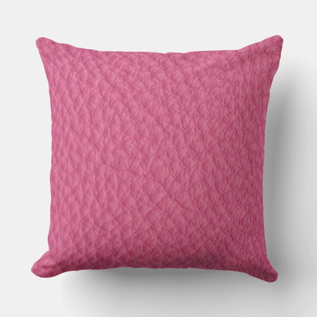 Magenta leersoortige print kussen (Voorkant)
