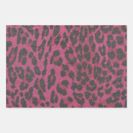 Magenta Leopard Inpakpapier Vel (Voorkant)