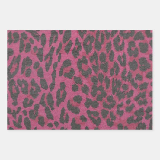 Magenta Leopard Inpakpapier Vel (Voorkant 3)