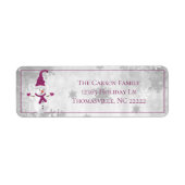 Magenta Leuke Sneeuwman Adreslabel Etiket (Voorkant)