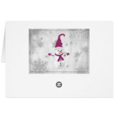 Magenta Leuke Sneeuwman Vakantie Groet Kaart (Achterkant Horizontaal)