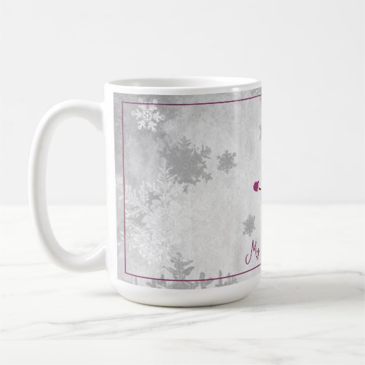 Magenta Leuke Sneeuwman Vakantie Mok (Links)