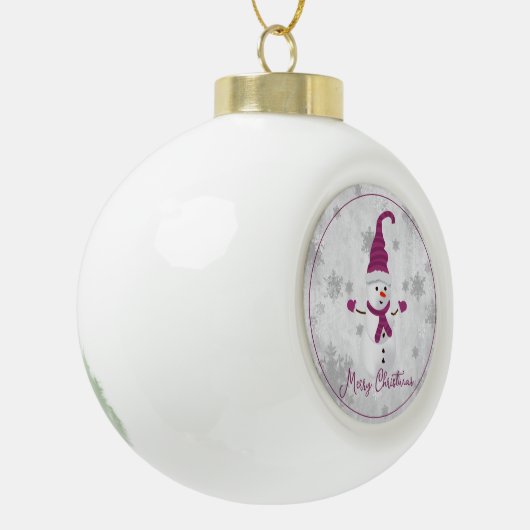 Magenta Leuke Sneeuwman Vakantie Ornament (Links)