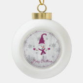 Magenta Leuke Sneeuwman Vakantie Ornament (Voorkant)
