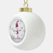 Magenta Leuke Sneeuwman Vakantie Ornament (Rechts)