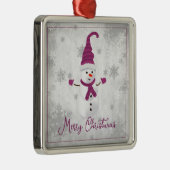 Magenta Leuke Sneeuwman Vakantie Ornament (Rechts)