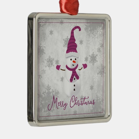Magenta Leuke Sneeuwman Vakantie Ornament (Rechts)