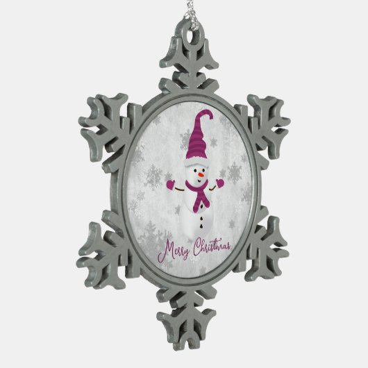 Magenta Leuke Sneeuwman Vakantie Ornament (Links)