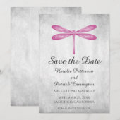 Magenta Libel Save the Date Uitnodiging (Voorkant / Achterkant)