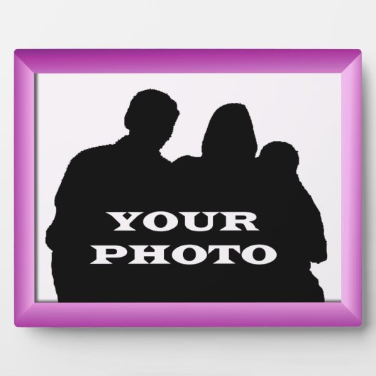Magenta Lijst Uw Foto 8 x 10 Horizontale Plaque Fotoplaat (Voorkant)