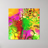 Magenta, Lime Green, Black Yellow abstract art Canvas Afdruk (Voorkant)