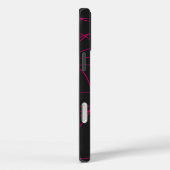 Magenta Line Art over zwart Case-Mate iPhone Case (Achterkant / Rechts)