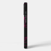 Magenta Line Art over zwart Case-Mate iPhone Case (Achterkant / Links)