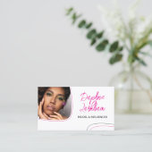 Magenta Lines de Code QR van het Manuscript van de Visitekaartje (Staand voorkant)