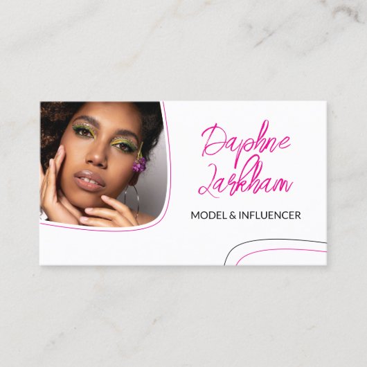 Magenta Lines de Code QR van het Manuscript van de Visitekaartje (Voorkant)