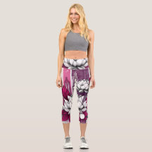 Magenta Lotus bloeit in een moderne leggings