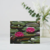 Magenta Lotus Waterlilies Briefkaart (Staand voorkant)
