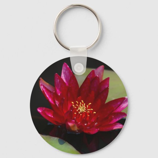 Magenta Lotus Waterlily Sleutelhanger (Voorkant)