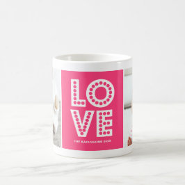 Magenta Love Marquee Valentijnsdag Aangepaste foto Koffiemok