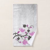 Magenta Lovebird Bath Towel Set Bad Handdoek (Handdoek)