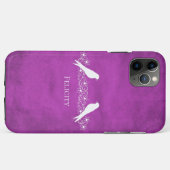 Magenta Lovebird Floral Vine iPhone Case (Achterkant (horizontaal))