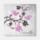 magenta Lovevogels, aangepast magneet (Voorkant)